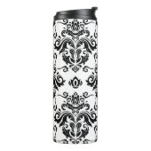 Bouteilles Isothermes Noir et blanc oriental : Texture classique (Tourné sur la gauche)