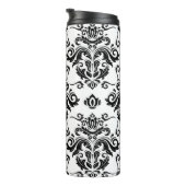 Bouteilles Isothermes Noir et blanc oriental : Texture classique (Tourné sur la droite)