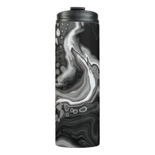 Bouteilles Isothermes Noir et Marbre blanc Digital Fluid Art
