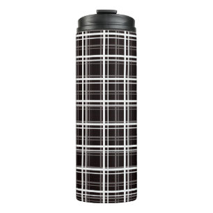 Bouteilles Isothermes Noir Fenêtre Plaid Grid Stripes Design Motif