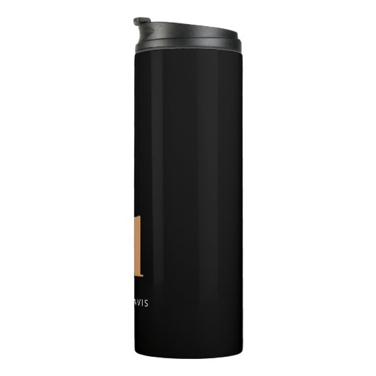 Bouteilles Isothermes Noir or gras nom monographique moderne (Tourné sur la droite)