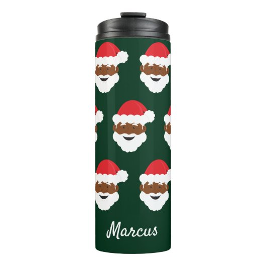 Bouteilles Isothermes Noir Père Noël Peau Brown Noël vert (Devant)