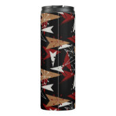 Bouteilles Isothermes Noir, Rouge, Grain de bois | Mid Century Moderne (Dos)