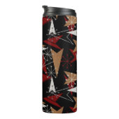 Bouteilles Isothermes Noir, Rouge, Grain de bois | Mid Century Moderne (Tourné sur la droite)