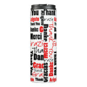 Bouteilles Isothermes Noir Rouge Merci Typographie Mot Cloud (Dos)