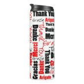 Bouteilles Isothermes Noir Rouge Merci Typographie Mot Cloud (Tourné sur la droite)