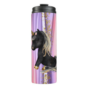 Bouteilles Isothermes Noir Unicorne oreilles roses