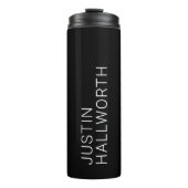 Bouteilles Isothermes Nom blanc moderne sur caisson thermique noir (Devant)