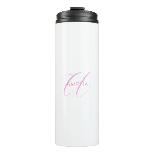 Bouteilles Isothermes Nom Chic Monogramme Lettre initiale Calligraphie (Devant)