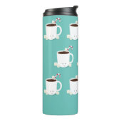 Bouteilles Isothermes Nom Chocolat Chaud Cute Noël Turquoise (Tourné sur la gauche)