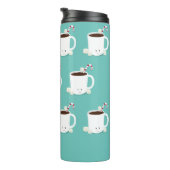 Bouteilles Isothermes Nom Chocolat Chaud Cute Noël Turquoise (Tourné sur la droite)