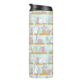 Bouteilles Isothermes Nom de chat mignon fille livresque vert (Tourné sur la droite)