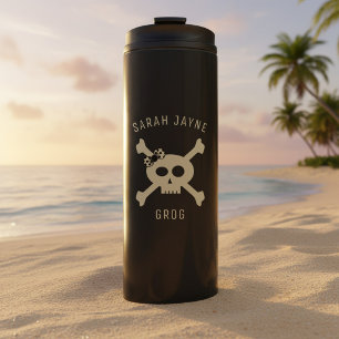 Bouteilles Isothermes Nom de drapeau pirate Tasse thermique noir