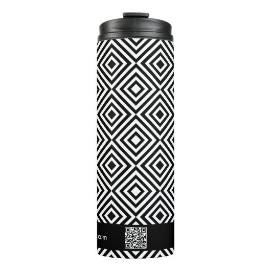 Bouteilles Isothermes Nom de l'entreprise QR-code Website Black & White (Devant)