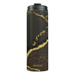 Bouteilles Isothermes Nom de Parties scintillant moderne Elegant Noir et