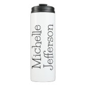 Bouteilles Isothermes Nom de script noir et blanc tendance Chic (Devant)