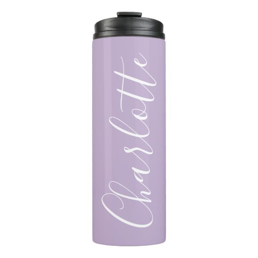 Bouteilles Isothermes Nom de typographie de script moderne Fleur simple (Devant)