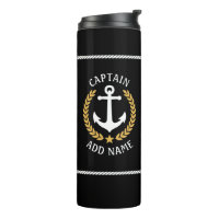 Nom du bateau capitaine Ancre Gold Style Laurel Bl