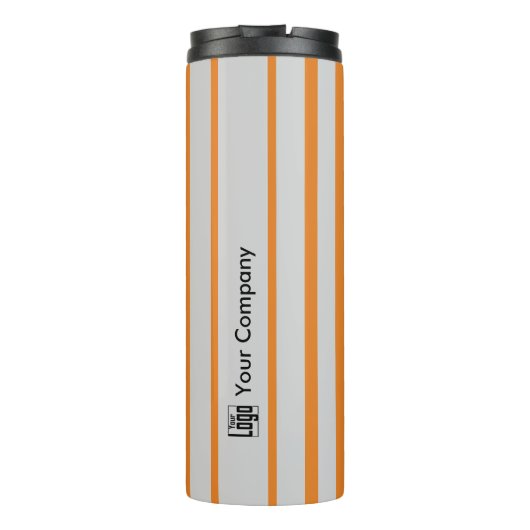 Bouteilles Isothermes Nom du logo promotionnel Gris rayé Orange (Dos)