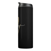 Bouteilles Isothermes Nom du monogramme Black Gold Modern Script (Tourné sur la droite)