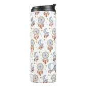 Bouteilles Isothermes Nom du monogramme du Motif de saumons blancs rétro (Tourné sur la gauche)