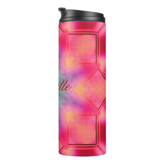 Bouteilles Isothermes Nom du monogramme Motif couleur bleu étoile | (Tourné sur la droite)