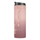 Bouteilles Isothermes Nom du monogramme Texte Rose Parties scintillant G (Tourné sur la droite)