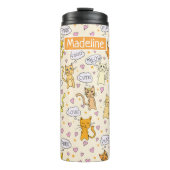 Bouteilles Isothermes Nom du Motif de chat Cute (Devant)