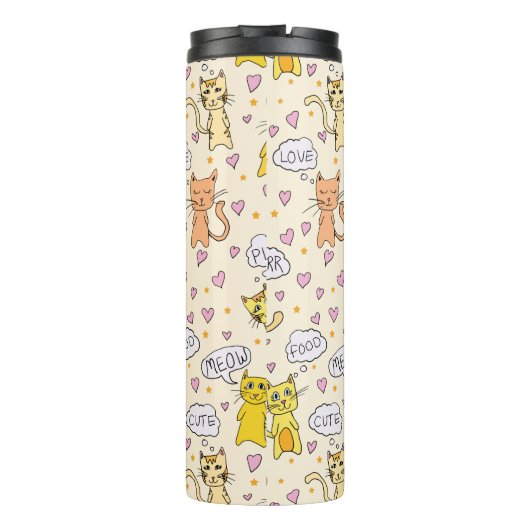 Bouteilles Isothermes Nom du Motif de chat Cute (Dos)