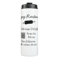 Nom du restaurant scan QR menu ajouter les coordon