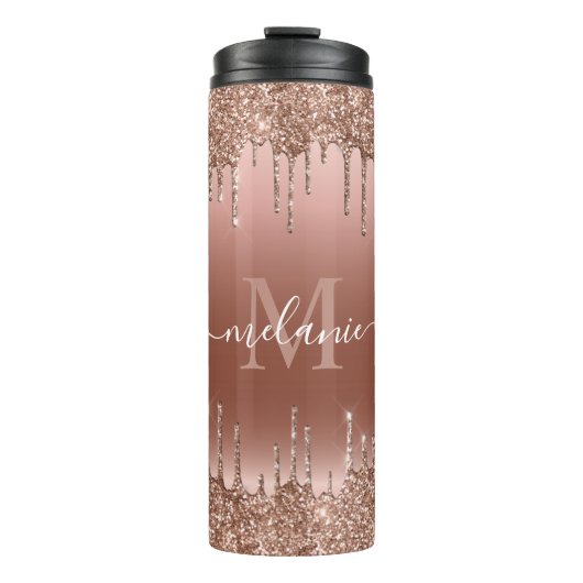Bouteilles Isothermes Nom du script de monogramme Rose Parties scintilla (Devant)