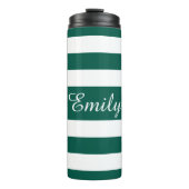 Bouteilles Isothermes Nom du script moderne vert rayé (Devant)