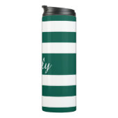 Bouteilles Isothermes Nom du script moderne vert rayé (Tourné sur la droite)