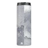 Bouteilles Isothermes Nom élégant de monogramme noir et argent (Dos)