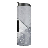 Bouteilles Isothermes Nom élégant de monogramme noir et argent (Tourné sur la droite)