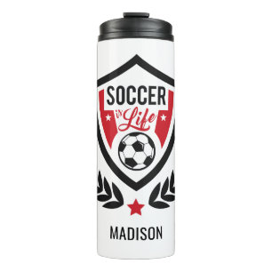 Bouteilles Isothermes Nom et couleur personnalisés Soccer Logo tumbler