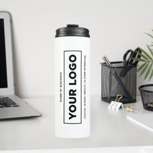 Bouteilles Isothermes Nom et logo personnalisés de l'entreprise en blanc