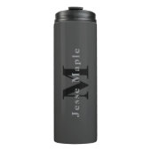 Bouteilles Isothermes Nom et monogramme | Dark Gray (Devant)