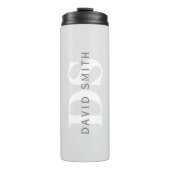 Bouteilles Isothermes Nom et monogramme modernes | Blanc gris clair et f (Devant)