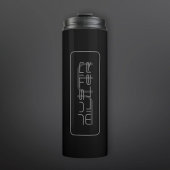 Bouteilles Isothermes Nom et monogramme unique moderne | Gris foncé et n