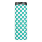 Bouteilles Isothermes Nom moderne initial turquoise points blancs (Dos)