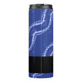 Bouteilles Isothermes Nom personnalisable Abstrait bleu vagues motif (Dos)