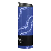 Bouteilles Isothermes Nom personnalisable Abstrait bleu vagues motif (Tourné sur la droite)