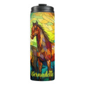 Bouteilles Isothermes Nom personnalisé Cheval en Verre Tiré Thème (Devant)