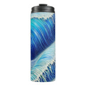 Bouteilles Isothermes Nom personnalisé Cool mousse Abstrait Blue Waves (Devant)