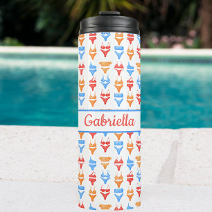 Bouteilles Isothermes Nom Personnalisé de Plage de Piscine Coloré et Amu
