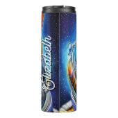 Bouteilles Isothermes Nom personnalisé Espace adorable Chat Abstrait (Dos)