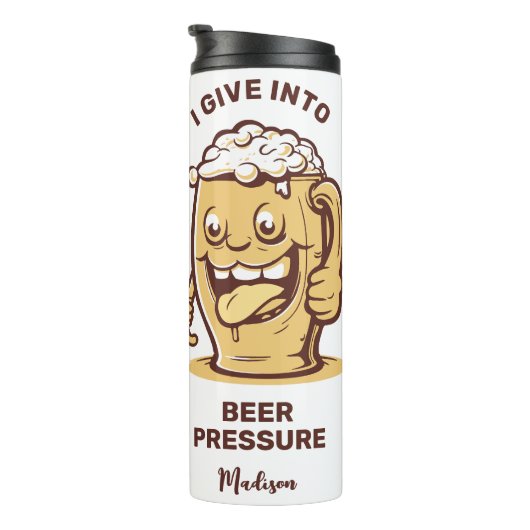 Bouteilles Isothermes Nom personnalisé et bière texte amusant (Tourné sur la droite)