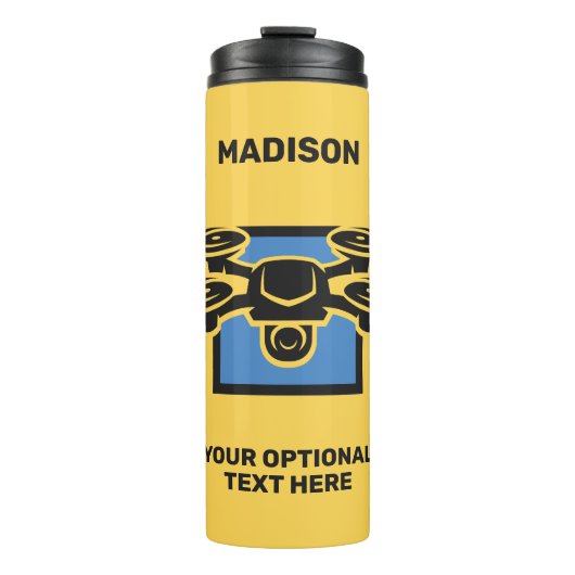 Bouteilles Isothermes Nom personnalisé et drone de texte (Devant)