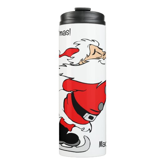 Bouteilles Isothermes Nom personnalisé et patinage de texte Père Noël (Devant)